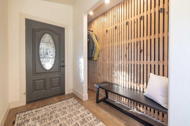 mudroom featuring light wood-type flooring