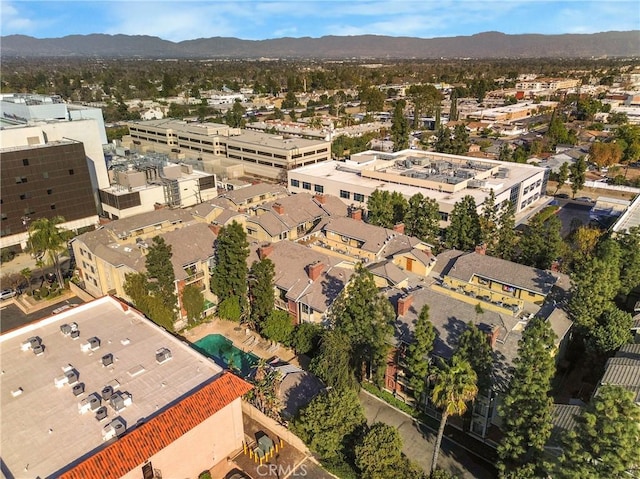 aerial view with a mountain view