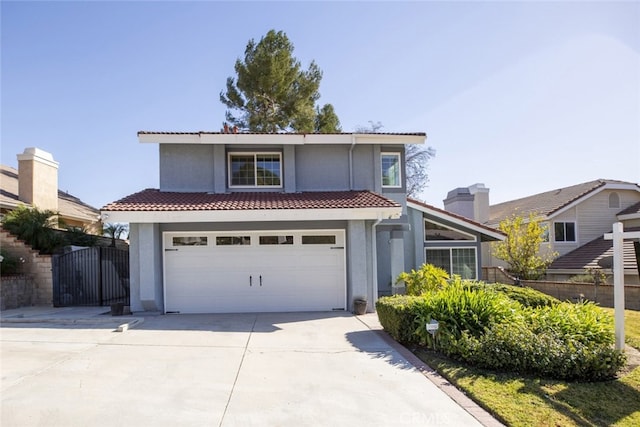 view of property with a garage