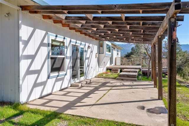 view of patio / terrace featuring a pergola