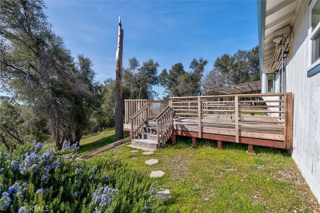 view of yard featuring a deck