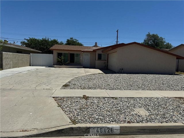 view of single story home