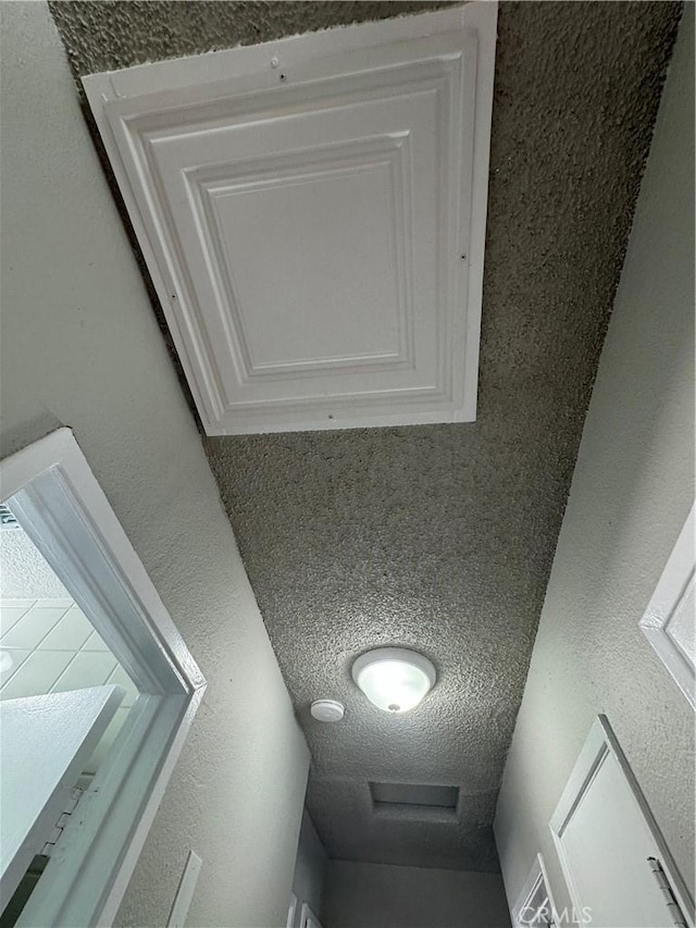 room details with a textured ceiling