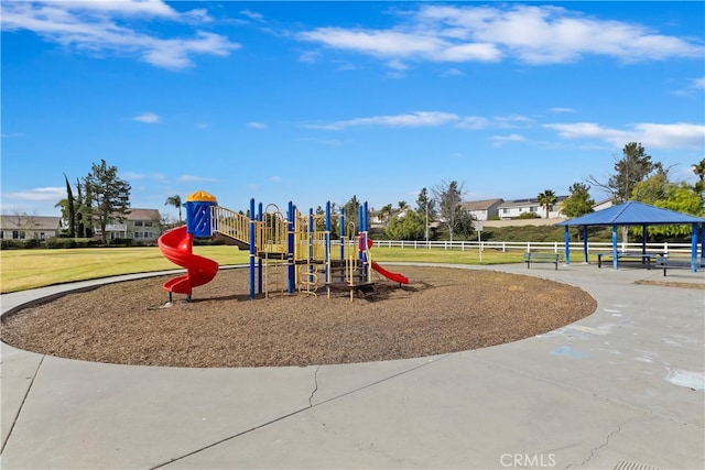 view of playground with a gazebo