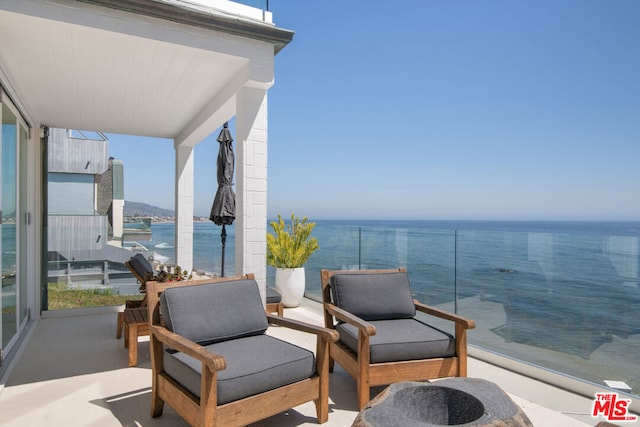 balcony with a water view