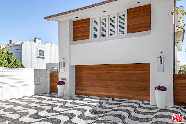 contemporary home with a garage