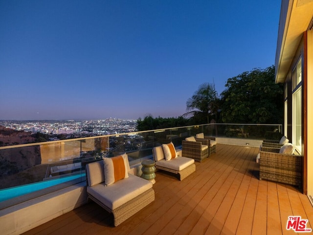 view of deck at dusk