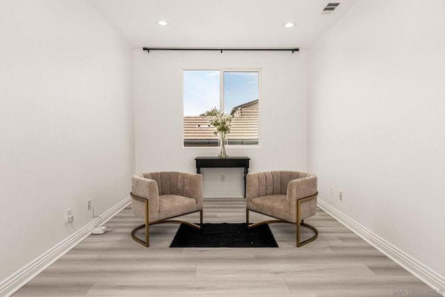 living area featuring light wood-type flooring