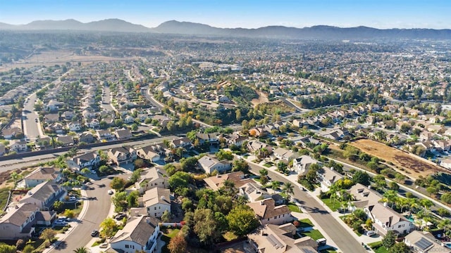 aerial view with a mountain view