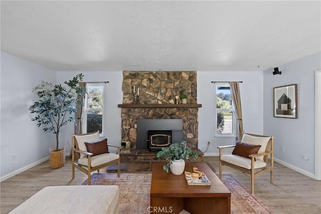 living room featuring light hardwood / wood-style flooring