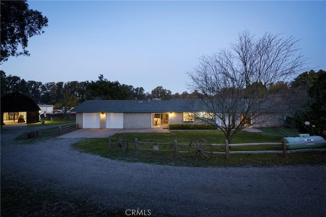 view of front of house with a garage