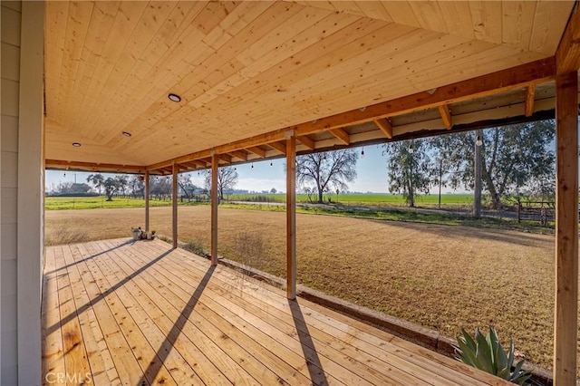 deck with a rural view