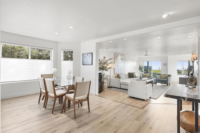 dining room featuring light hardwood / wood-style flooring