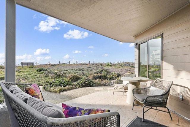 view of patio featuring an outdoor living space