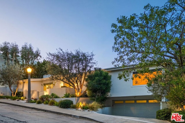 view of front of house with a garage