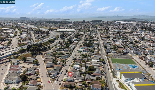 aerial view with a mountain view