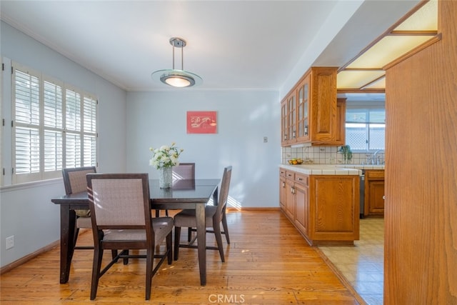 dining area featuring light hardwood / wood-style flooring