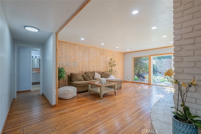 living room featuring light hardwood / wood-style floors