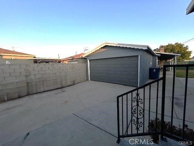 view of garage