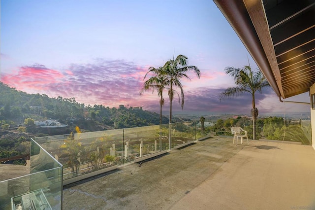 view of yard at dusk