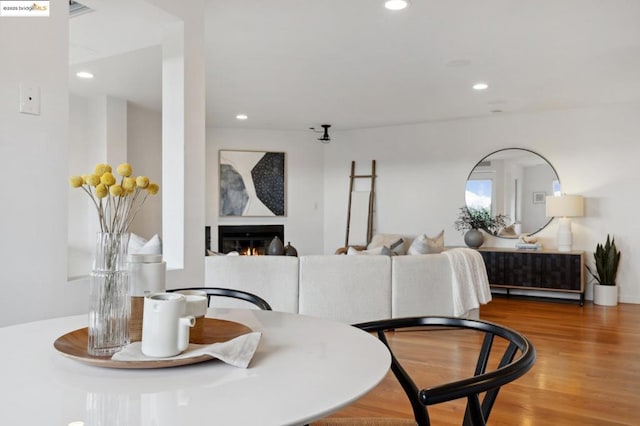 living room with hardwood / wood-style floors