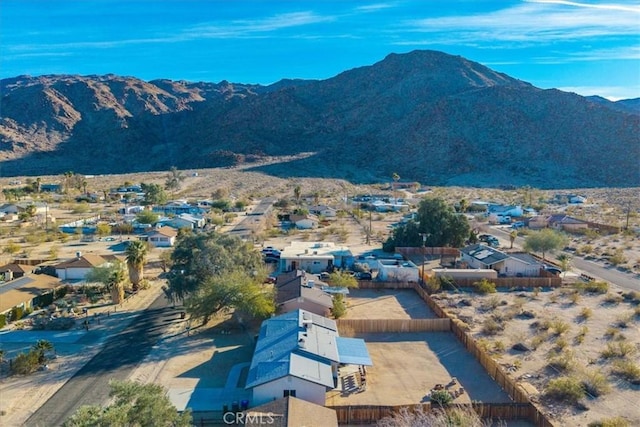 aerial view with a mountain view