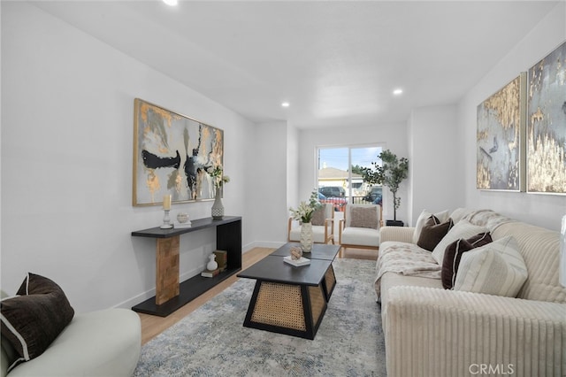 living room featuring hardwood / wood-style flooring