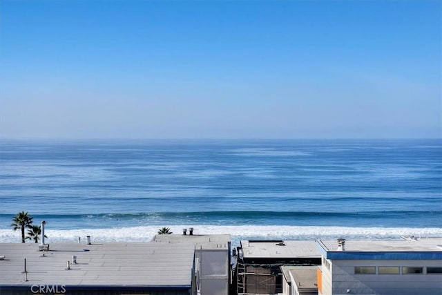 view of water feature with a view of the beach