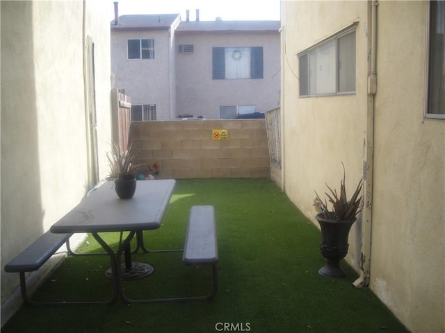 view of yard with fence