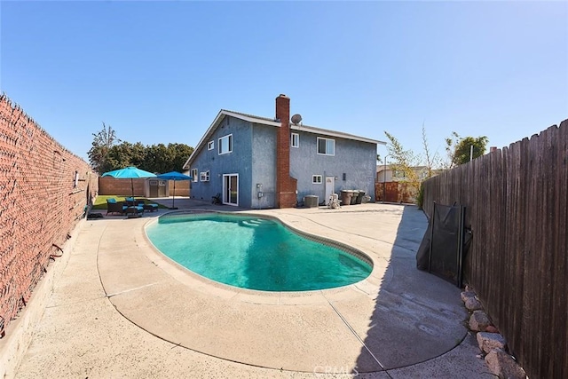 view of swimming pool featuring a patio