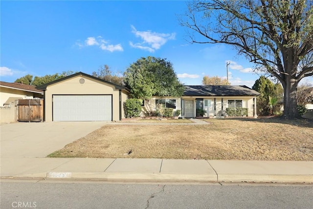 ranch-style home with a garage