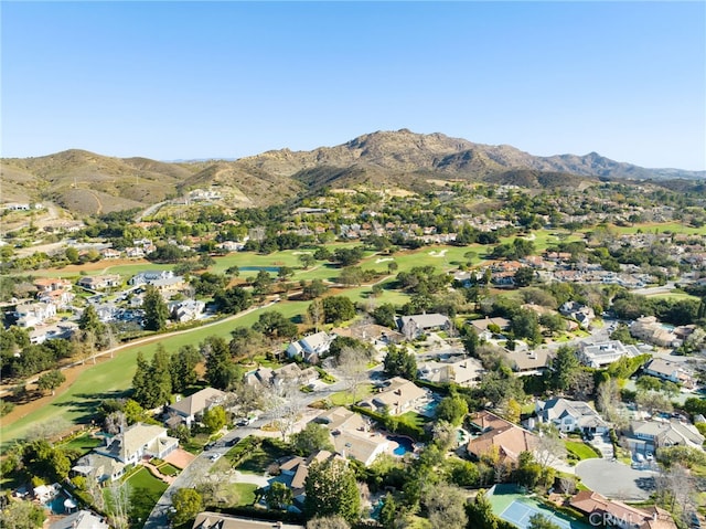 bird's eye view featuring a mountain view