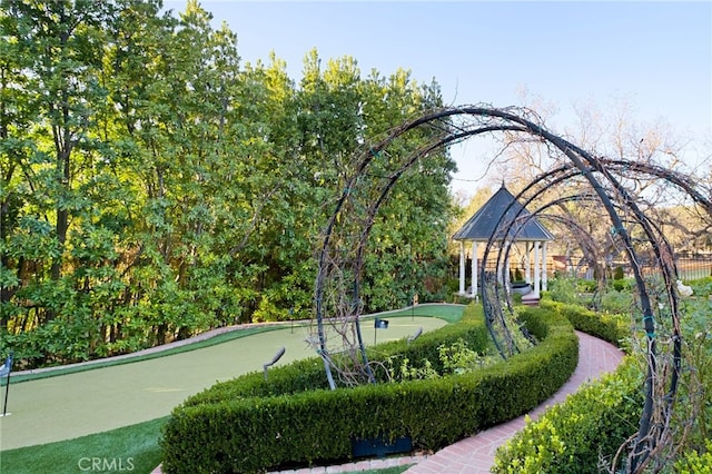 view of community featuring a gazebo