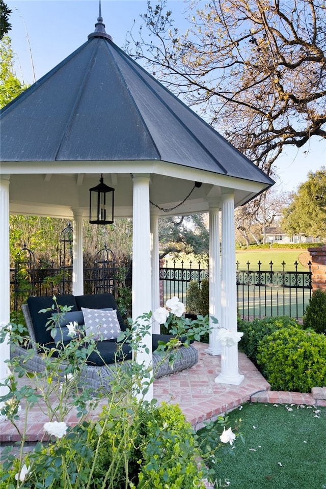 view of patio with a gazebo