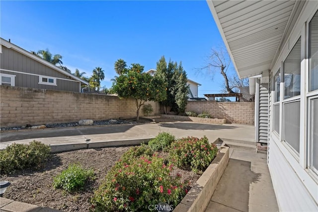 view of yard with a patio