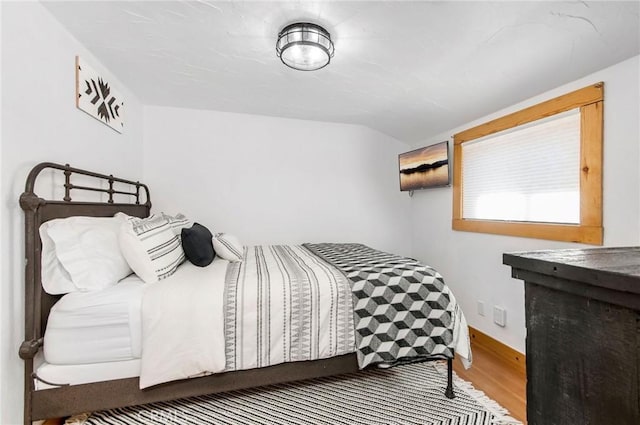 bedroom with wood-type flooring