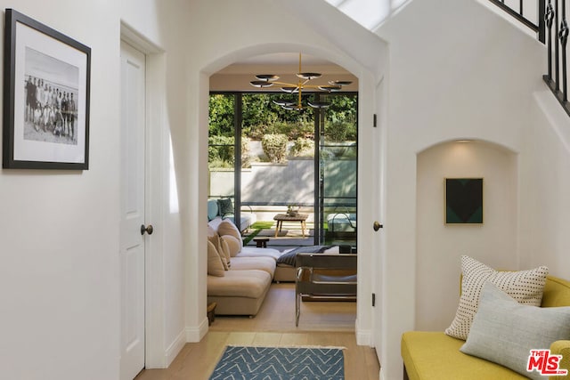 entryway featuring light hardwood / wood-style flooring