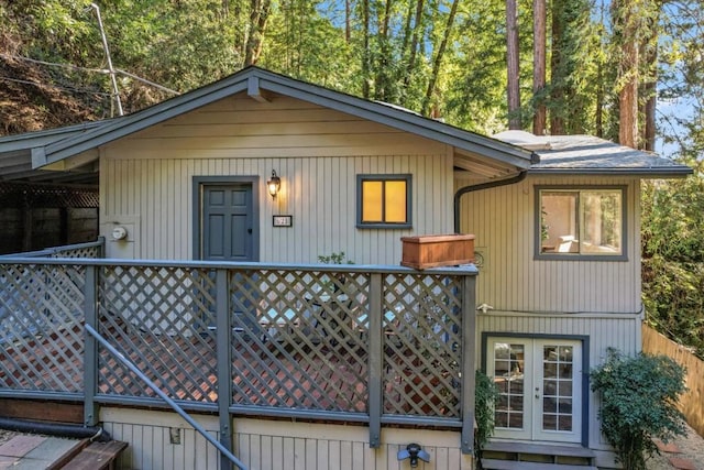 exterior space featuring french doors