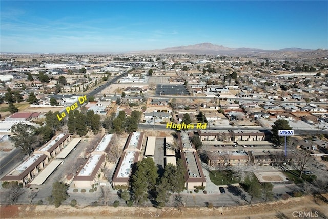 aerial view with a mountain view