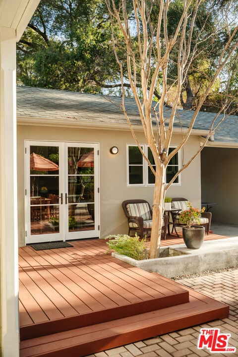 exterior space featuring french doors