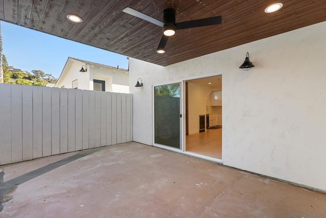 view of patio / terrace with ceiling fan