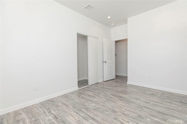 empty room featuring light wood-type flooring