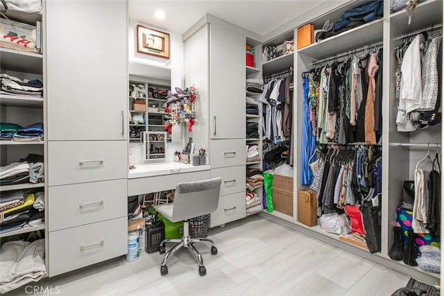 view of walk in closet