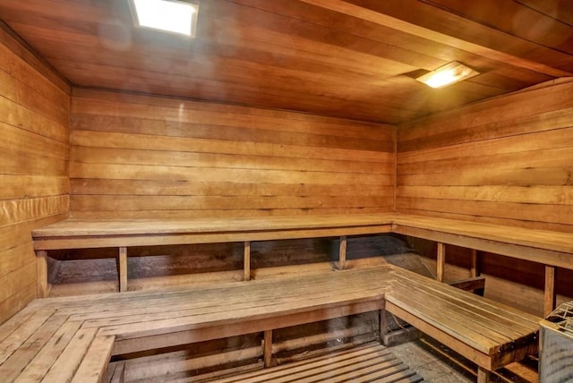 view of sauna