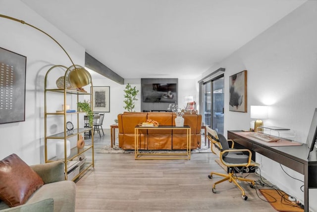 office featuring light hardwood / wood-style flooring