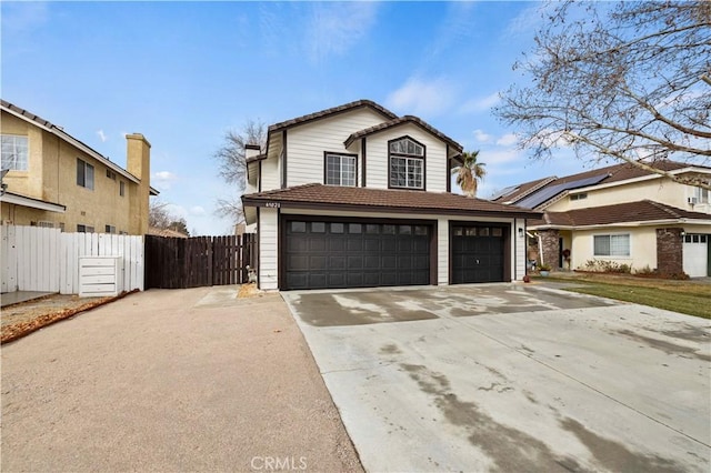 front facade with a garage