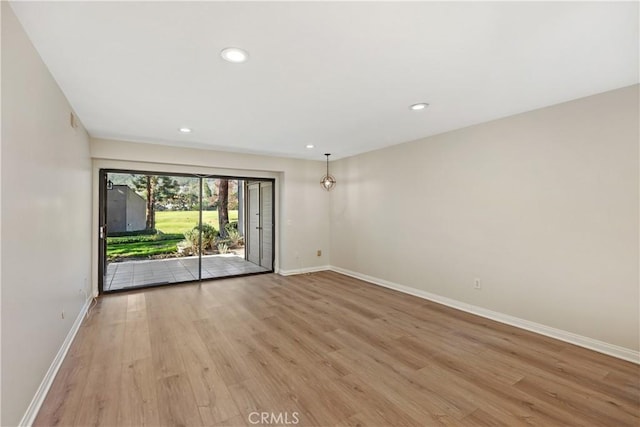 empty room featuring light hardwood / wood-style flooring