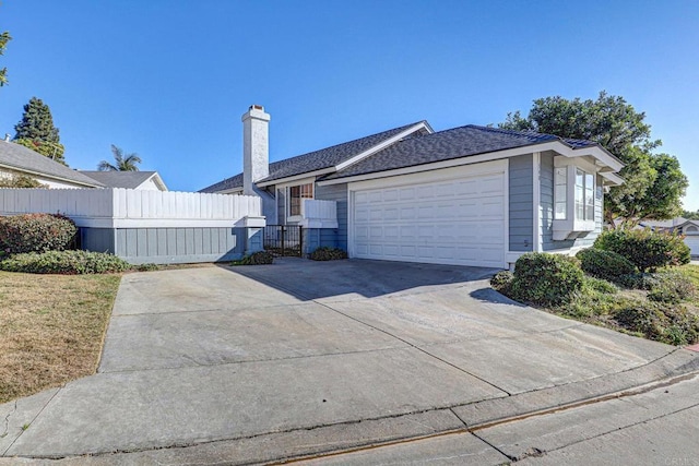 view of front facade with a garage