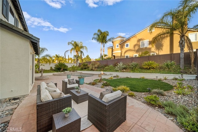 view of patio / terrace featuring an outdoor hangout area