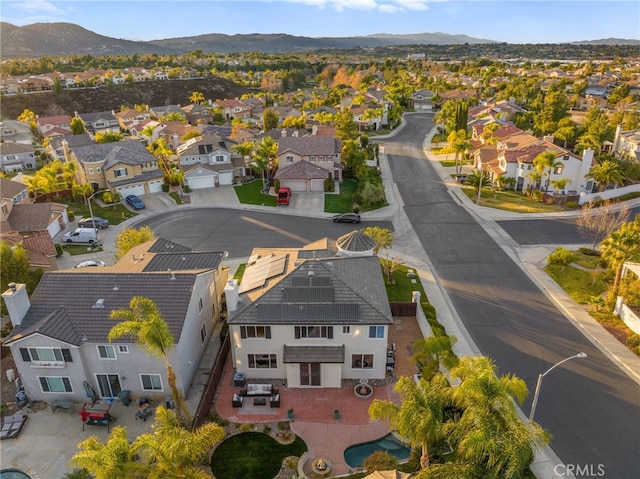 bird's eye view featuring a mountain view